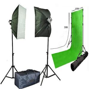 2000W Photo Studio Light Chromakey 10'x20' Green Backdrop Kit